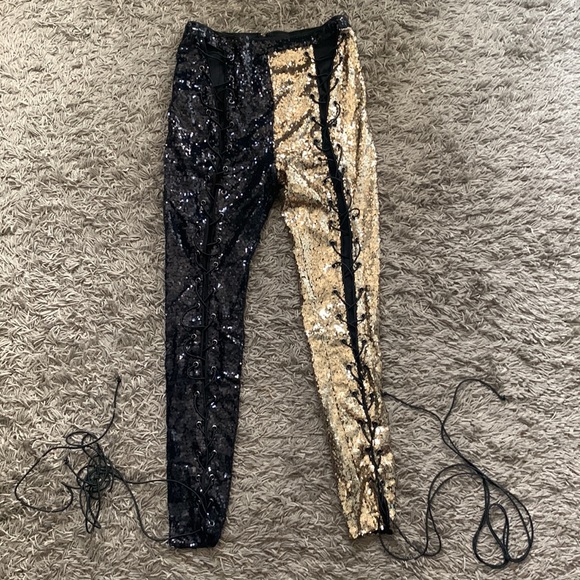 FashionNova//sexy sequins leggings size M - Picture 5 of 6